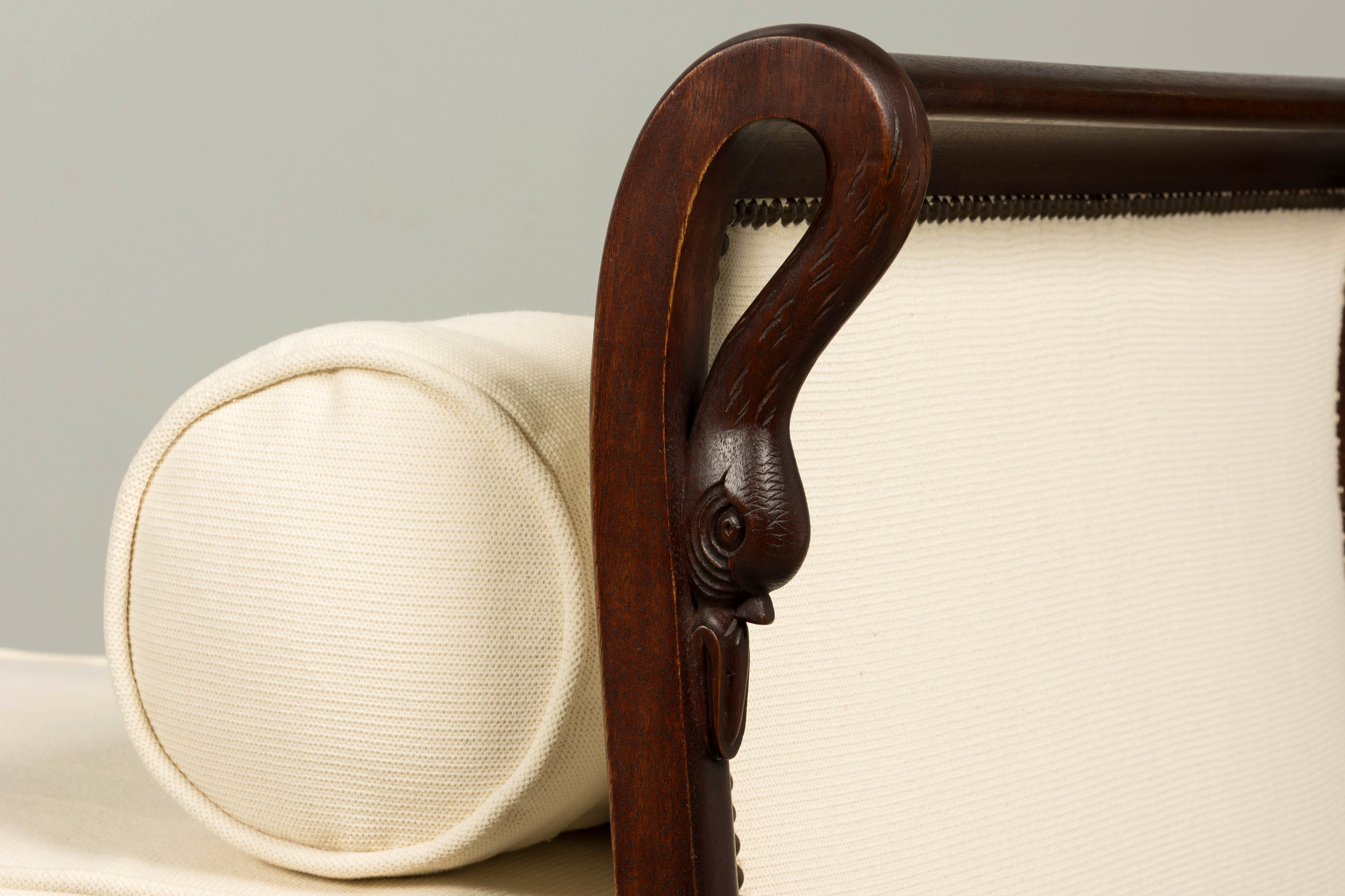 Early 19th Century French Empire Swan Neck Mahogany Daybed, Paris