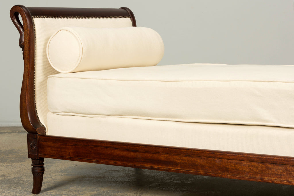 Early 19th Century French Empire Swan Neck Mahogany Daybed, Paris