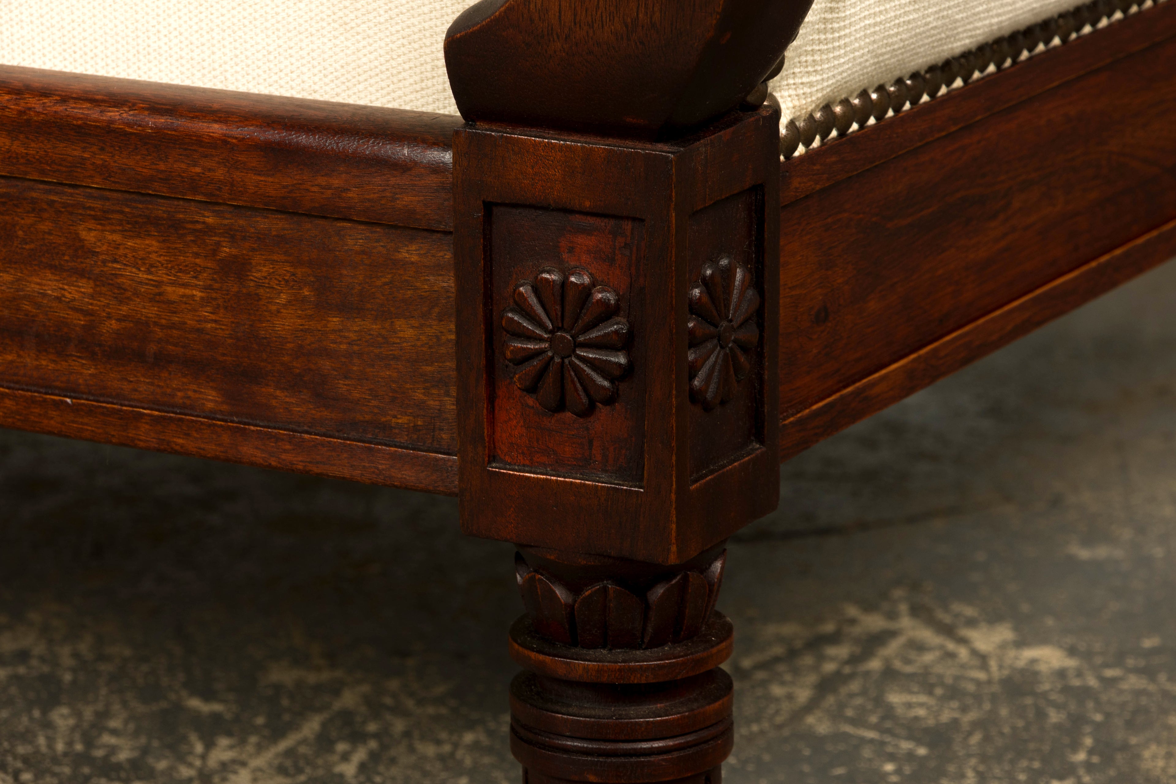 Early 19th Century French Empire Swan Neck Mahogany Daybed, Paris