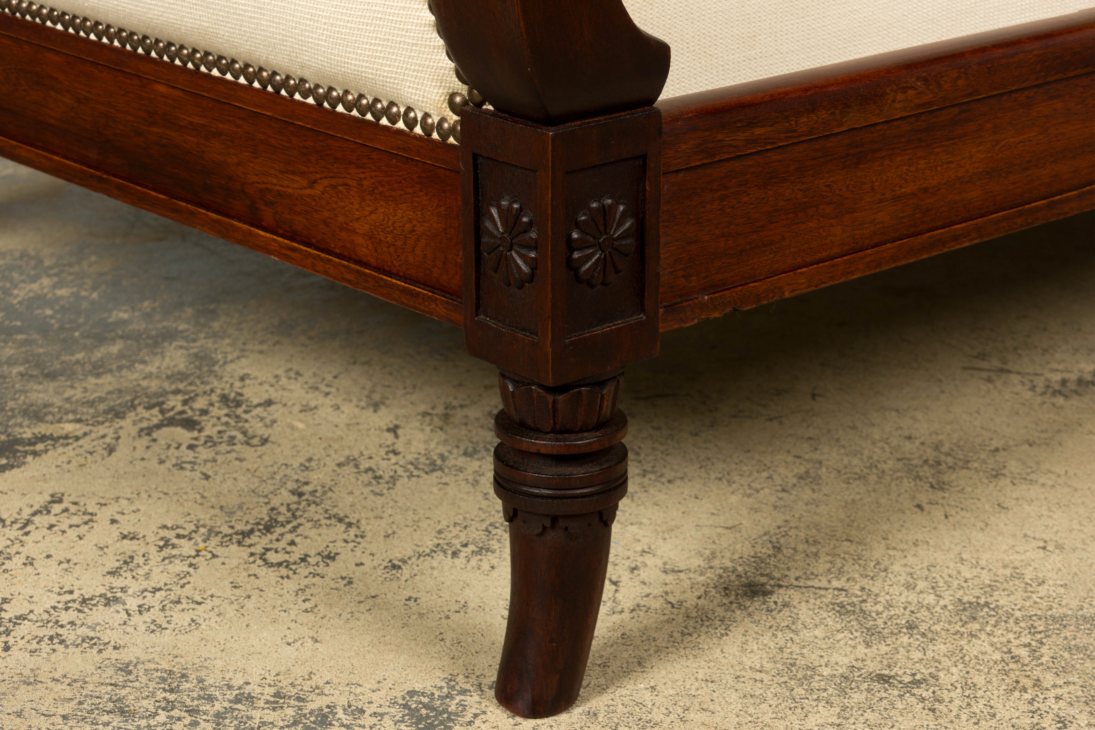 Early 19th Century French Empire Swan Neck Mahogany Daybed, Paris