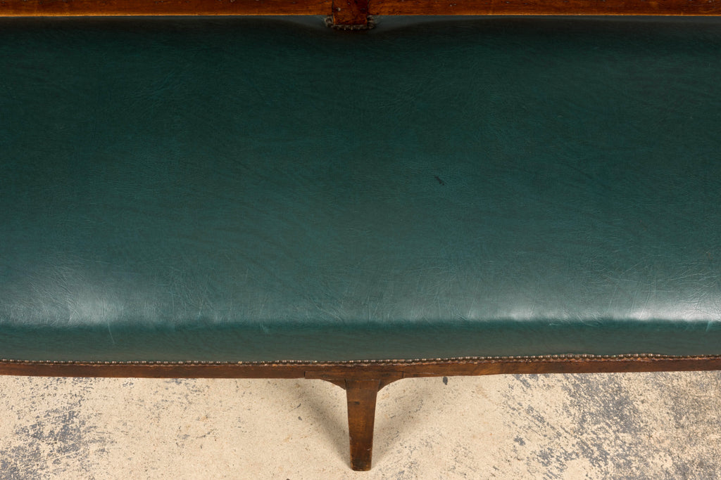 Early 19th Century French Empire Walnut Sofa in Forest Green