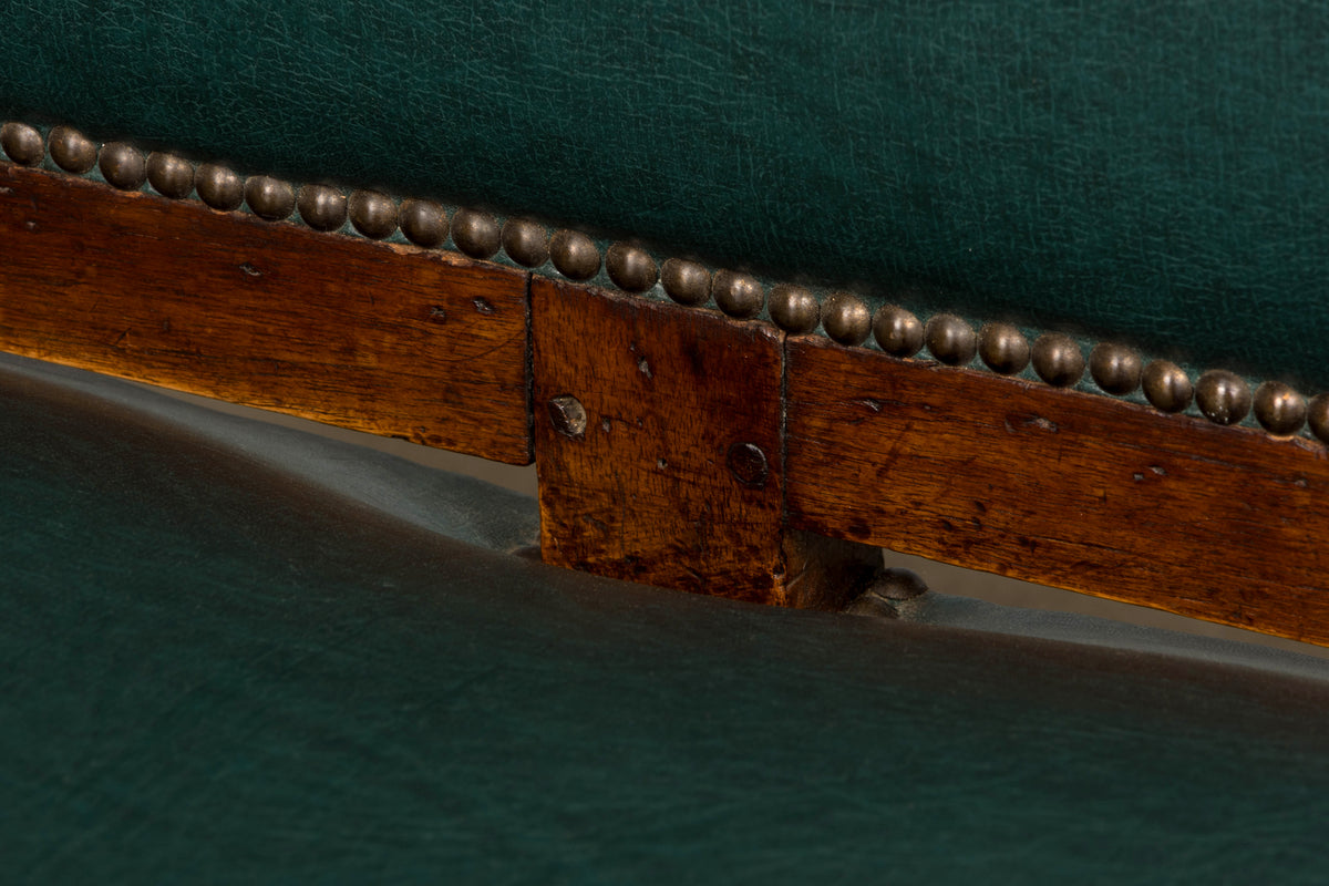 Early 19th Century French Empire Walnut Sofa in Forest Green