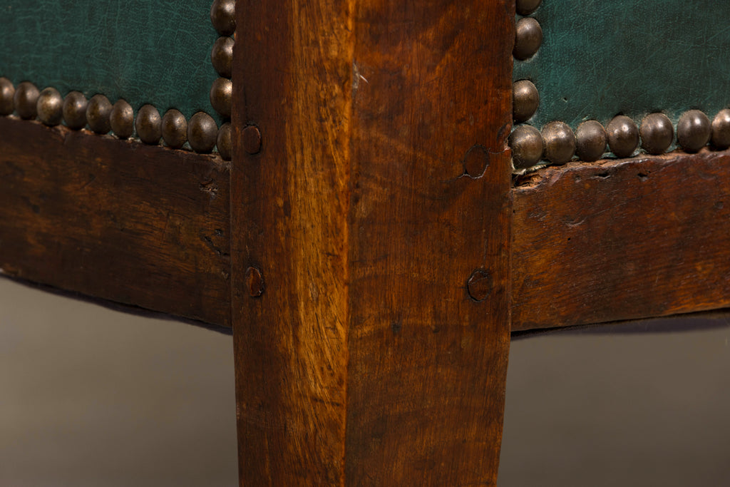 Early 19th Century French Empire Walnut Sofa in Forest Green