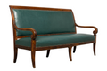 Early 19th Century French Empire Walnut Sofa in Forest Green