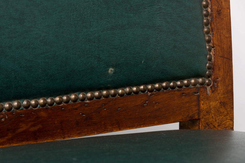 Early 19th Century French Empire Walnut Sofa in Forest Green