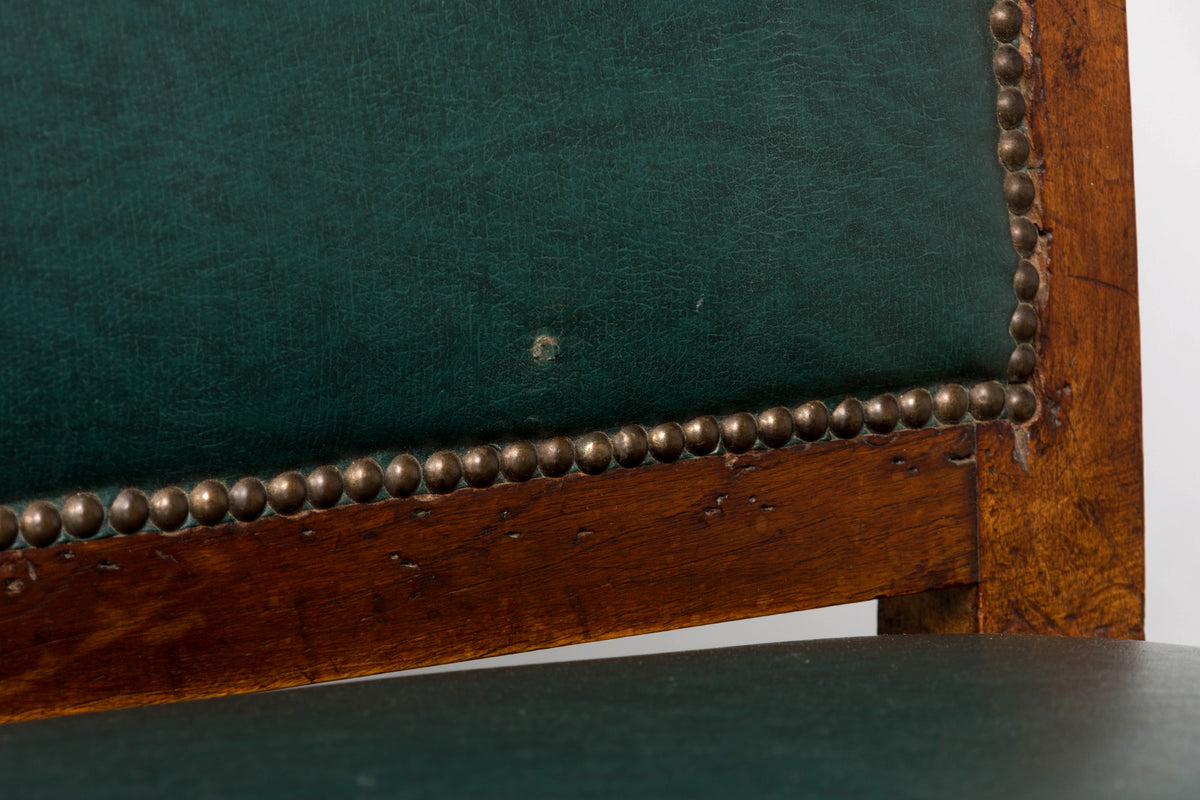 Early 19th Century French Empire Walnut Sofa in Forest Green