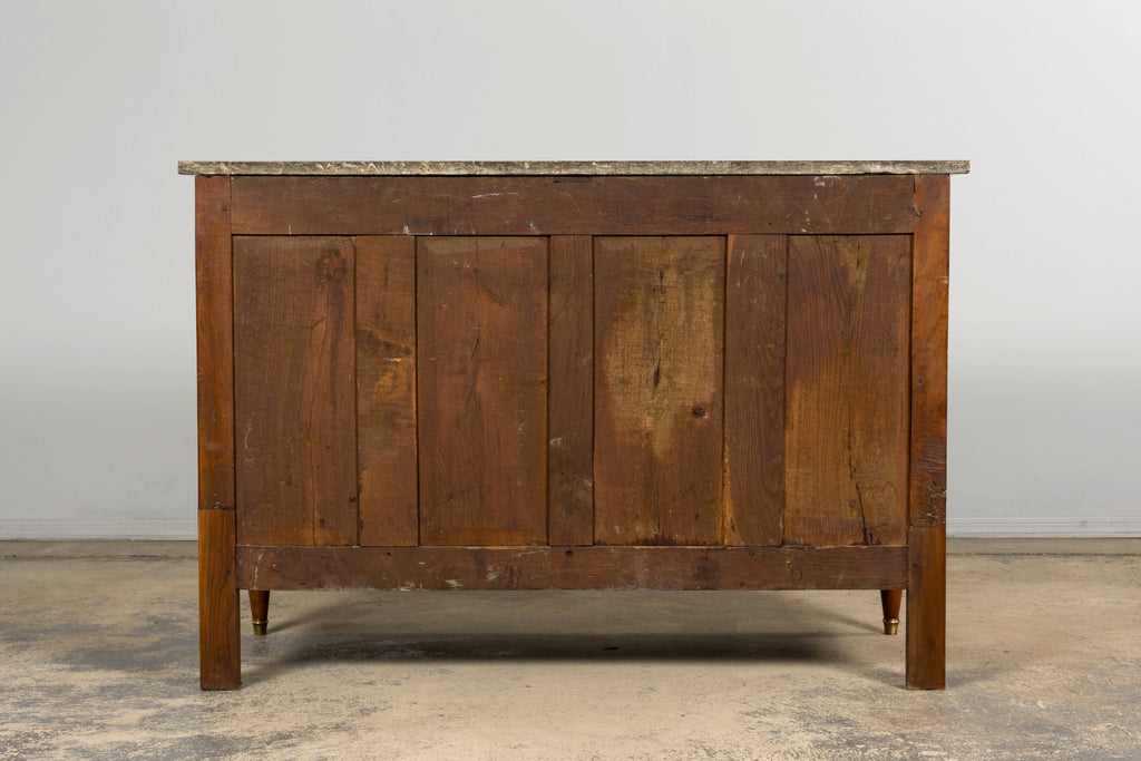 Early 19th Century French Louis XVI Walnut Buffet with Marble Top
