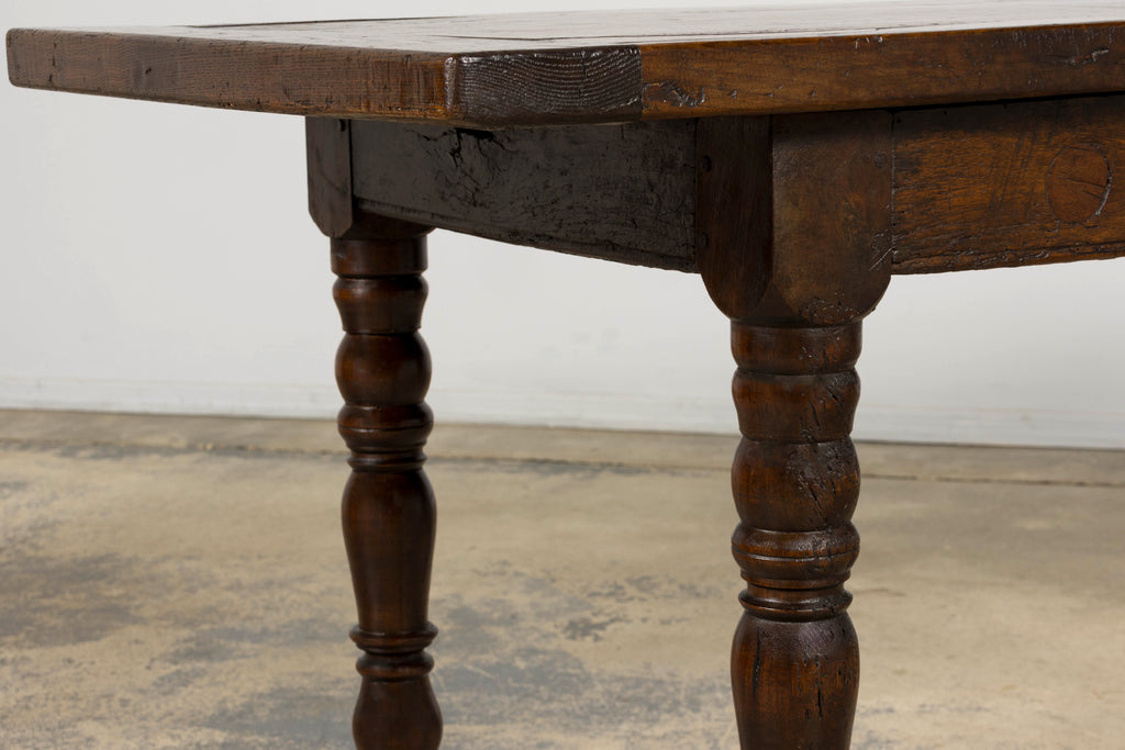 Early 19th Century French Louis XIII Style Oak Farmhouse Dining Table