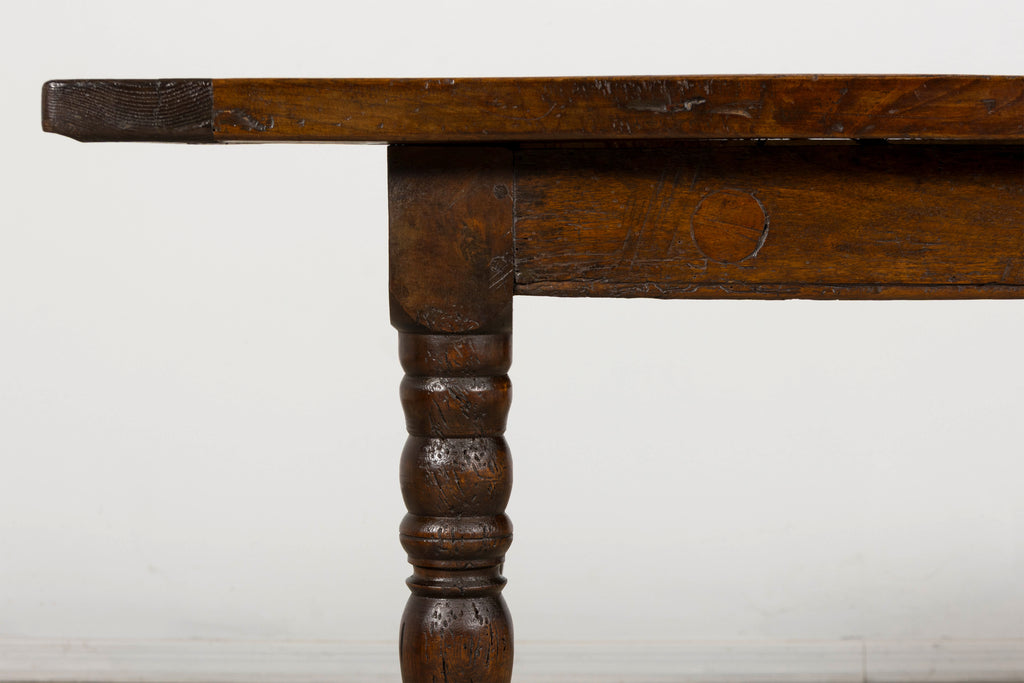 Early 19th Century French Louis XIII Style Oak Farmhouse Dining Table