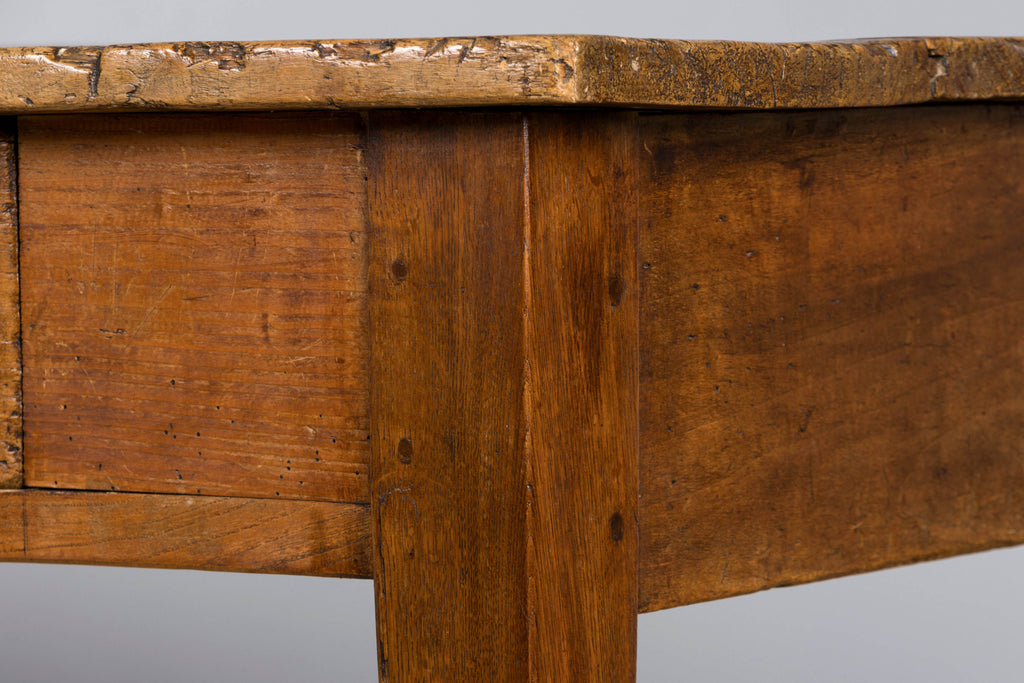 Early 19th Century French Provincial Fruitwood Farmhouse Table with Two Drawers