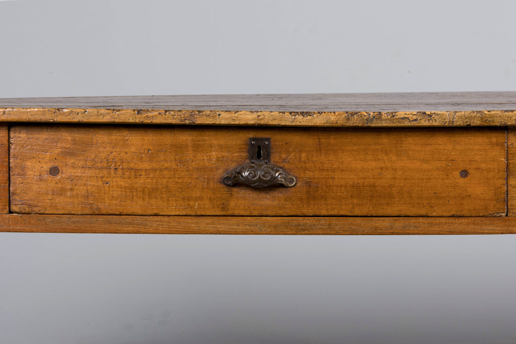 Early 19th Century French Provincial Fruitwood Farmhouse Table with Two Drawers
