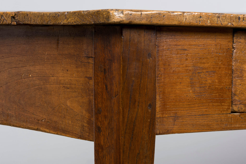 Early 19th Century French Provincial Fruitwood Farmhouse Table with Two Drawers