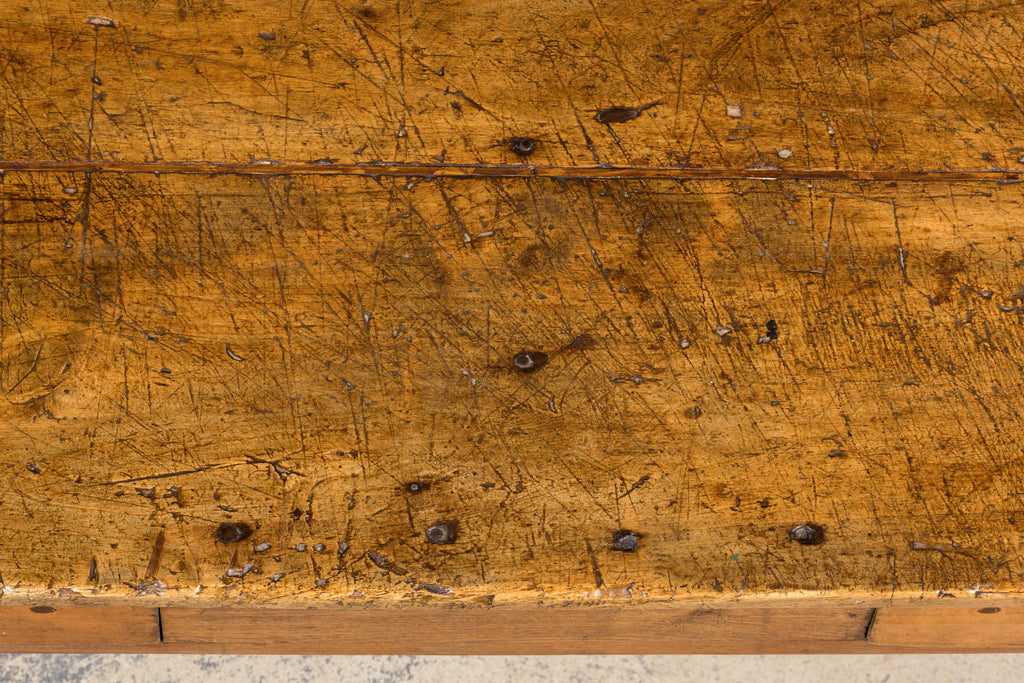Early 19th Century French Provincial Fruitwood Farmhouse Table with Two Drawers