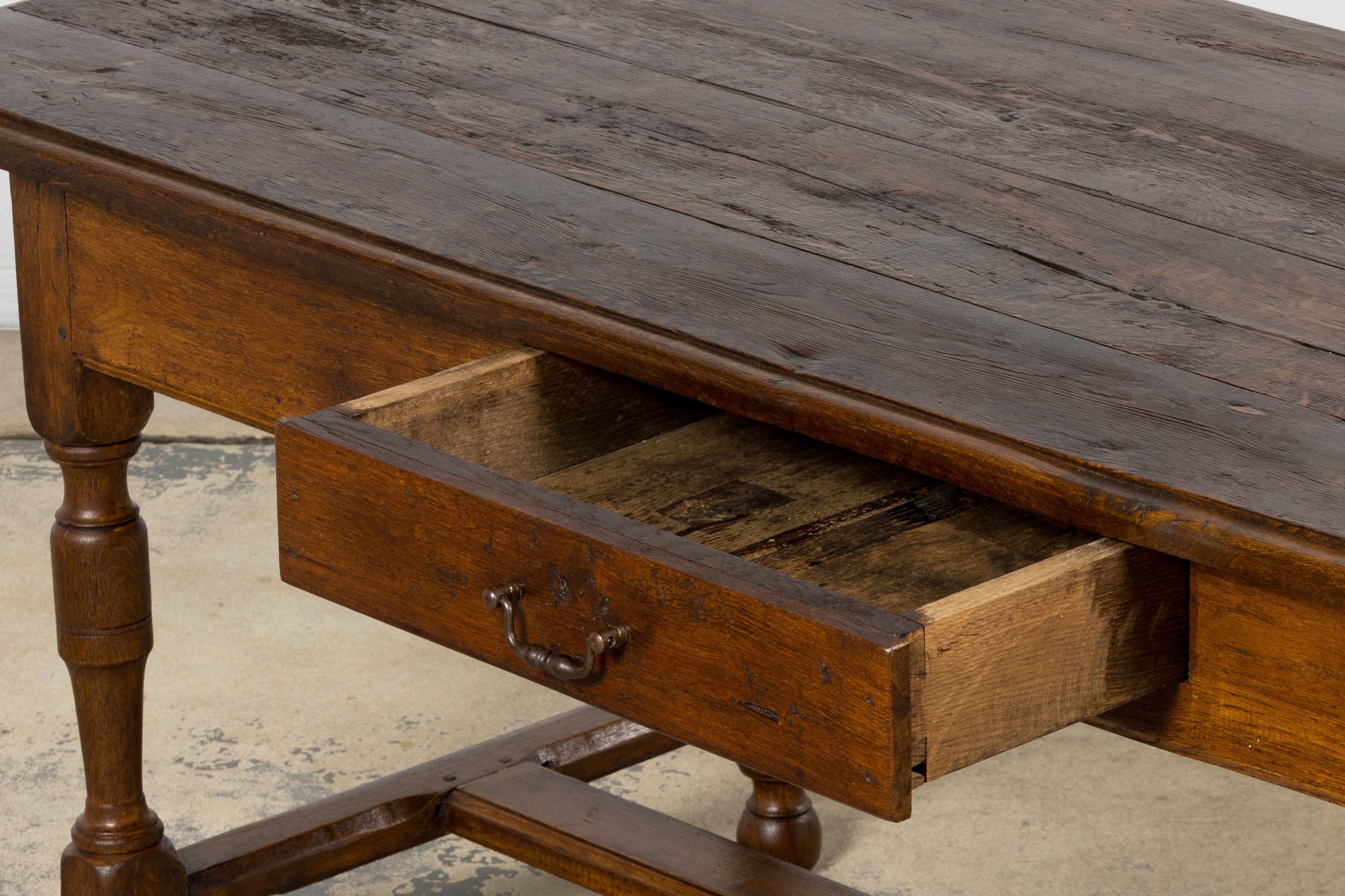 Early 19th Century French Provincial Oak Farm Table