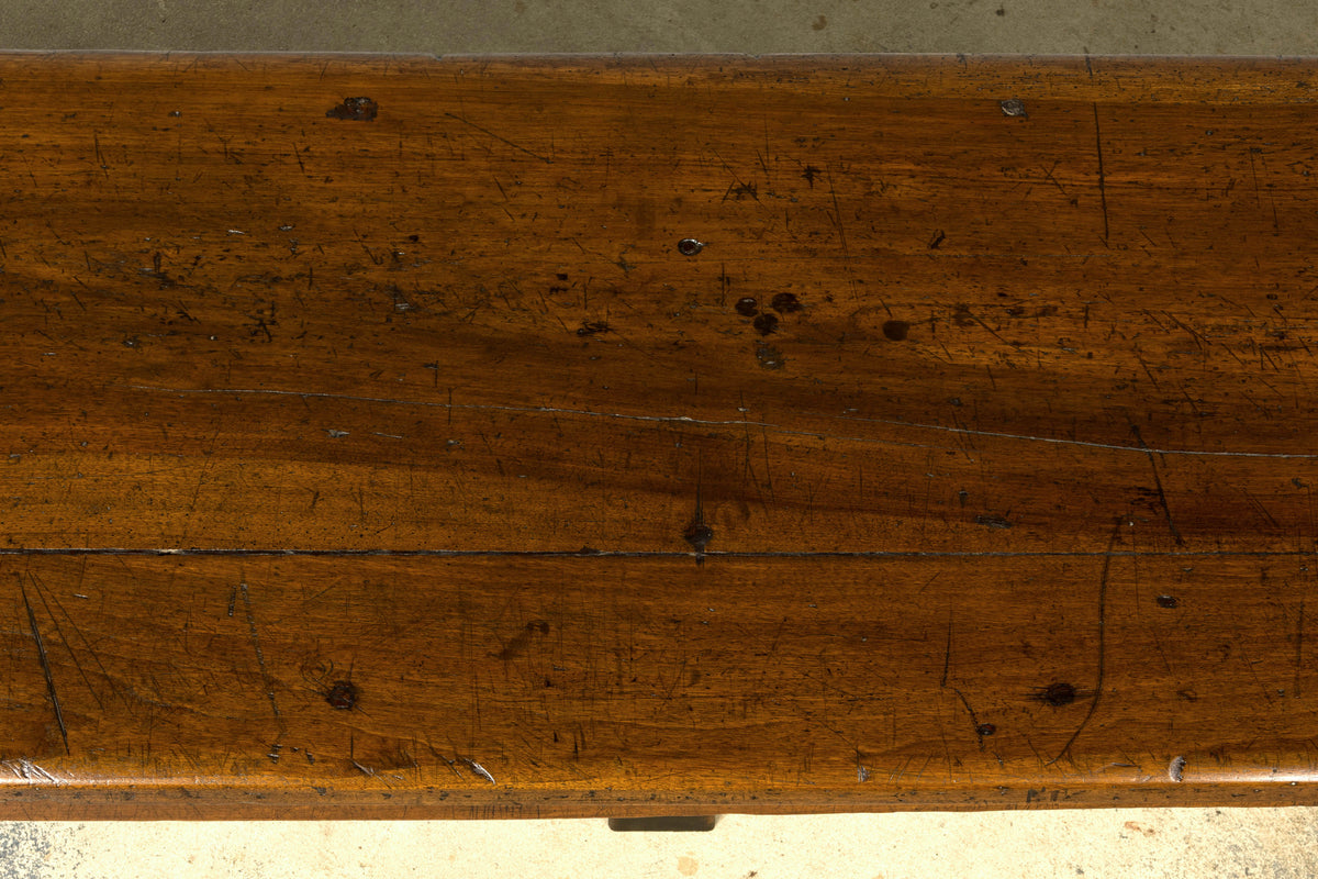 Early 19th Century French Provincial Walnut Farmhouse Refectory Table
