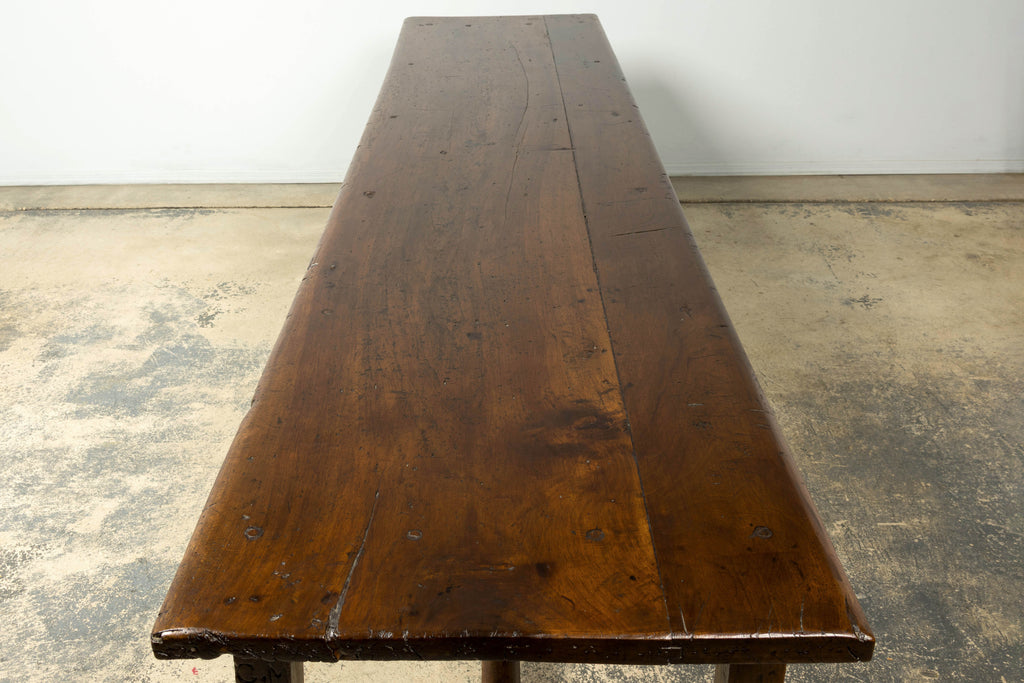 Early 19th Century French Provincial Walnut Farmhouse Refectory Table