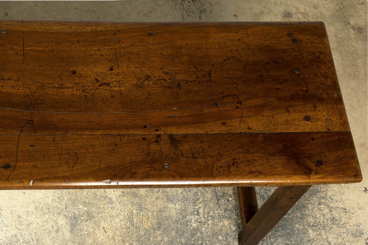 Early 19th Century French Provincial Walnut Farmhouse Refectory Table