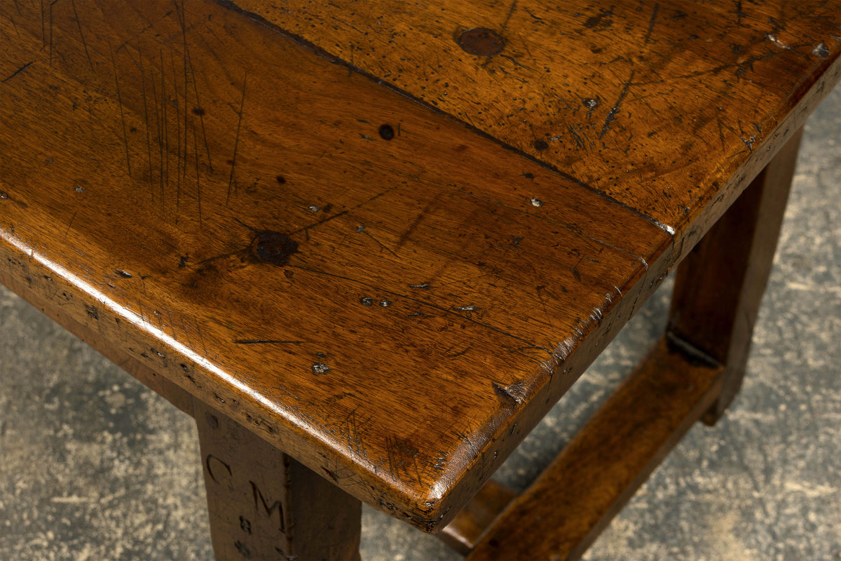 Early 19th Century French Provincial Walnut Farmhouse Refectory Table