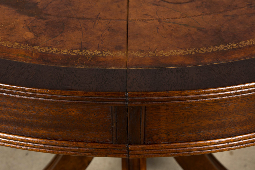 Early 20th Century English Regency Revival Leather Top Center Table