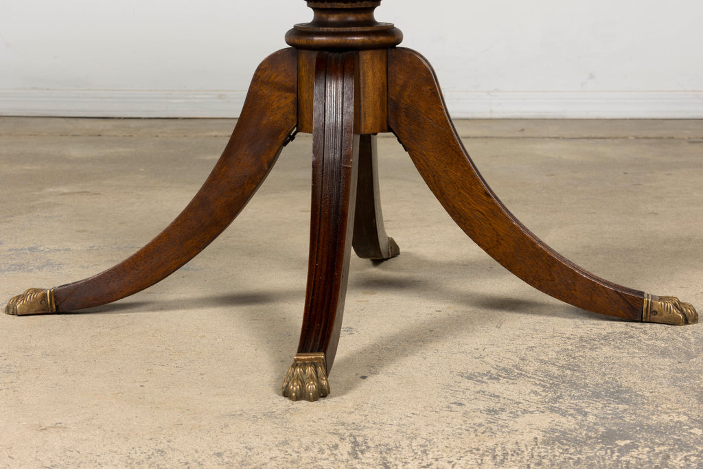 Early 20th Century English Regency Revival Leather Top Center Table