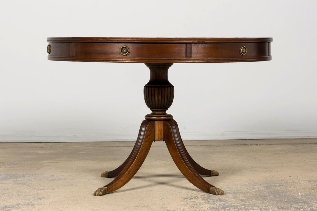 Early 20th Century English Regency Revival Leather Top Center Table