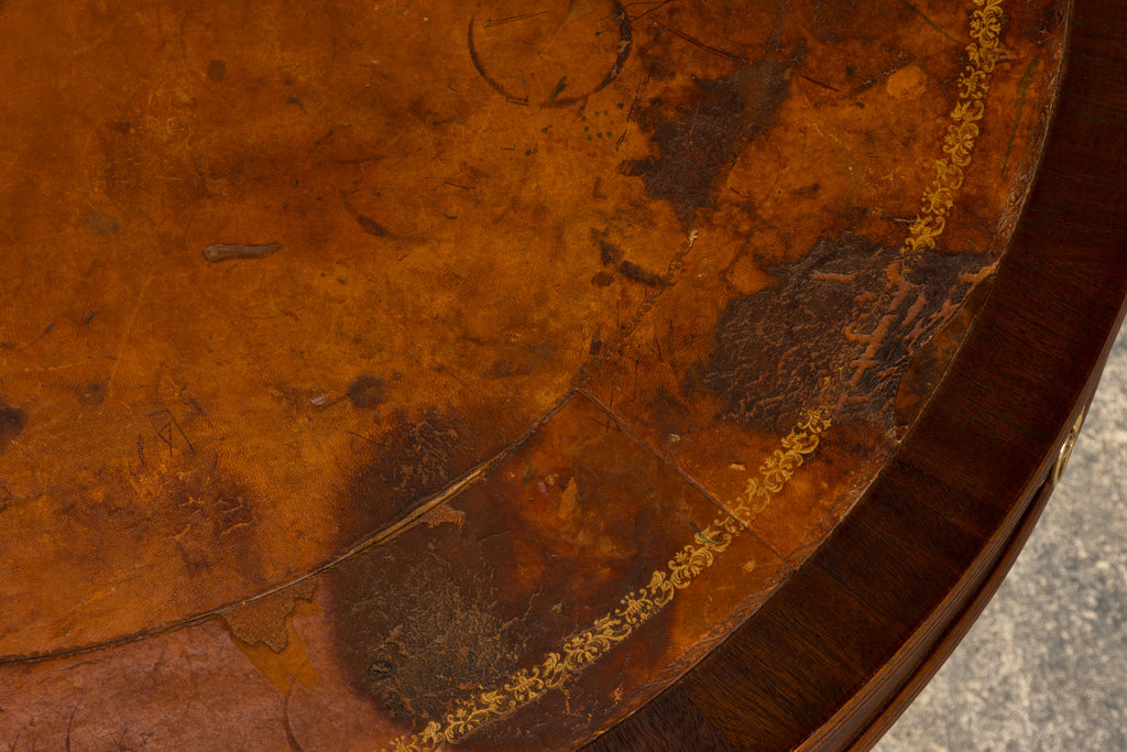 Early 20th Century English Regency Revival Leather Top Center Table