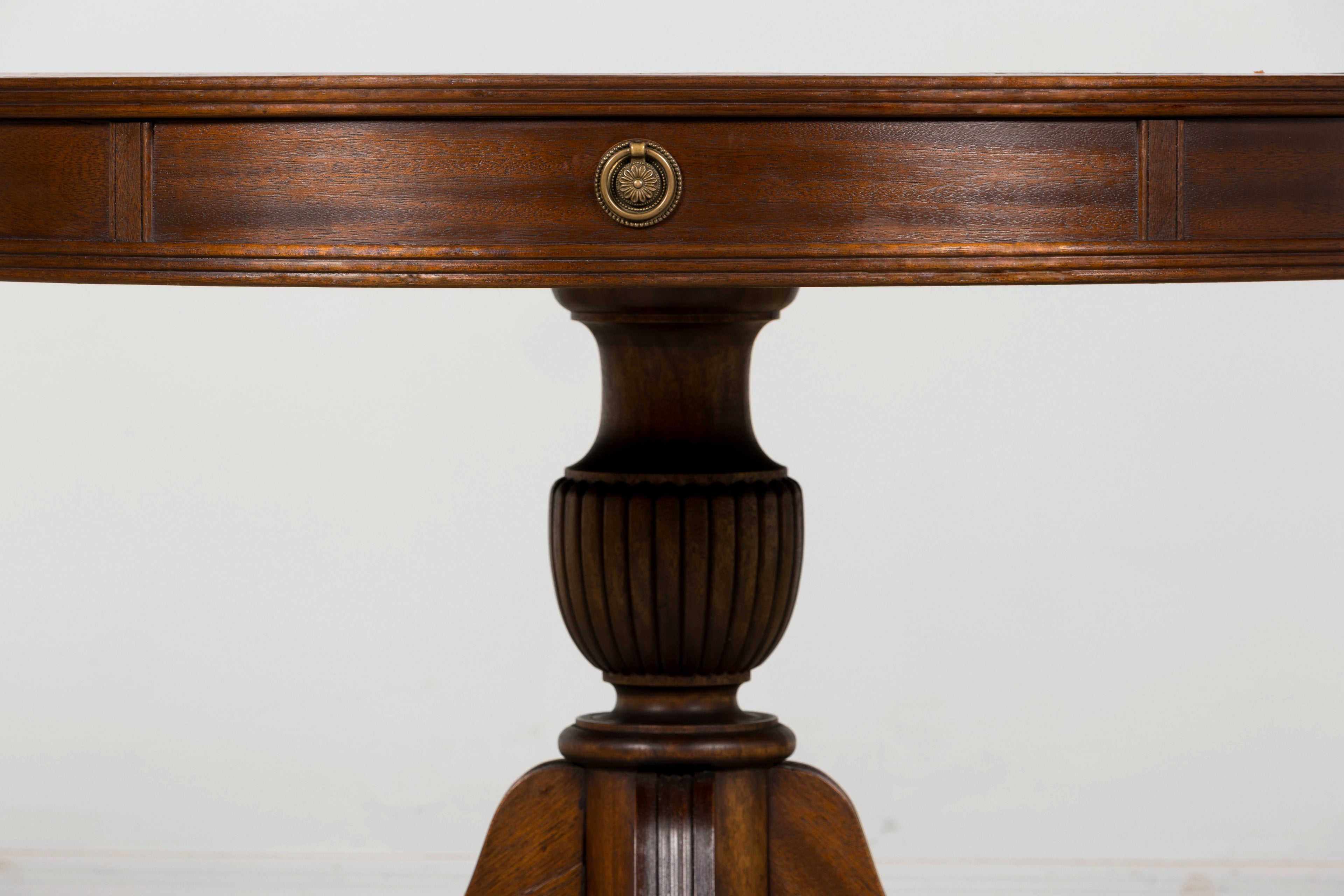 Early 20th Century English Regency Revival Leather Top Center Table