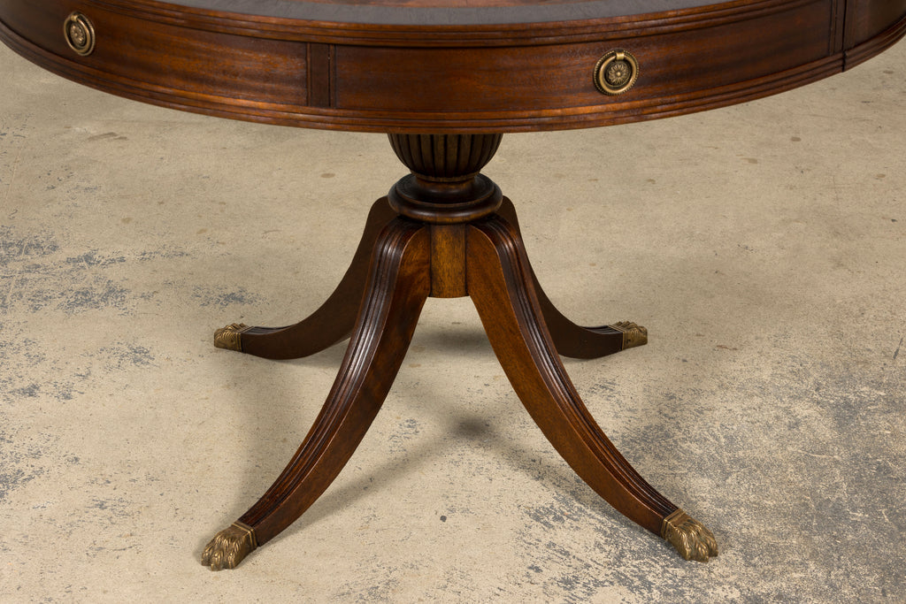 Early 20th Century English Regency Revival Leather Top Center Table