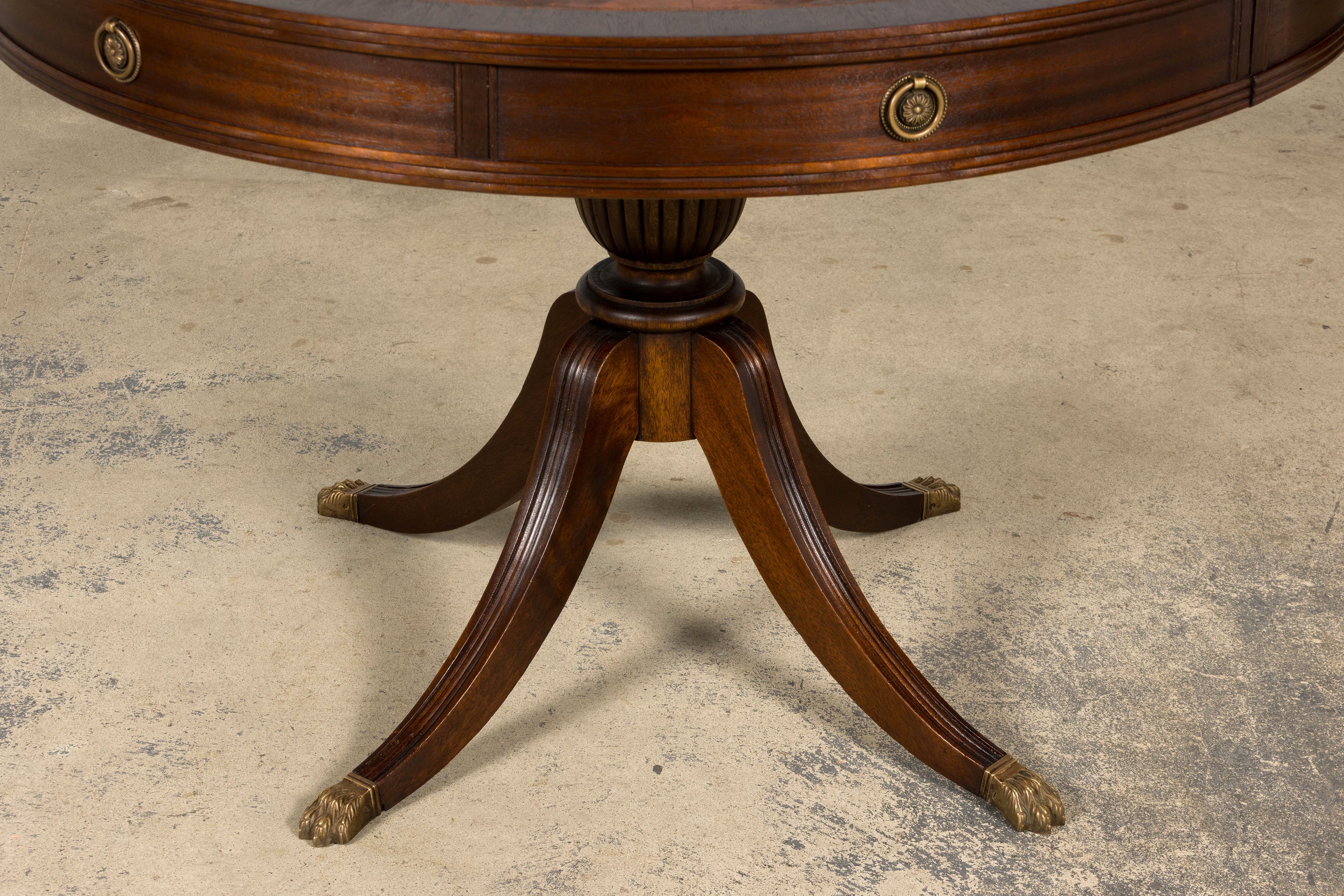 Early 20th Century English Regency Revival Leather Top Center Table