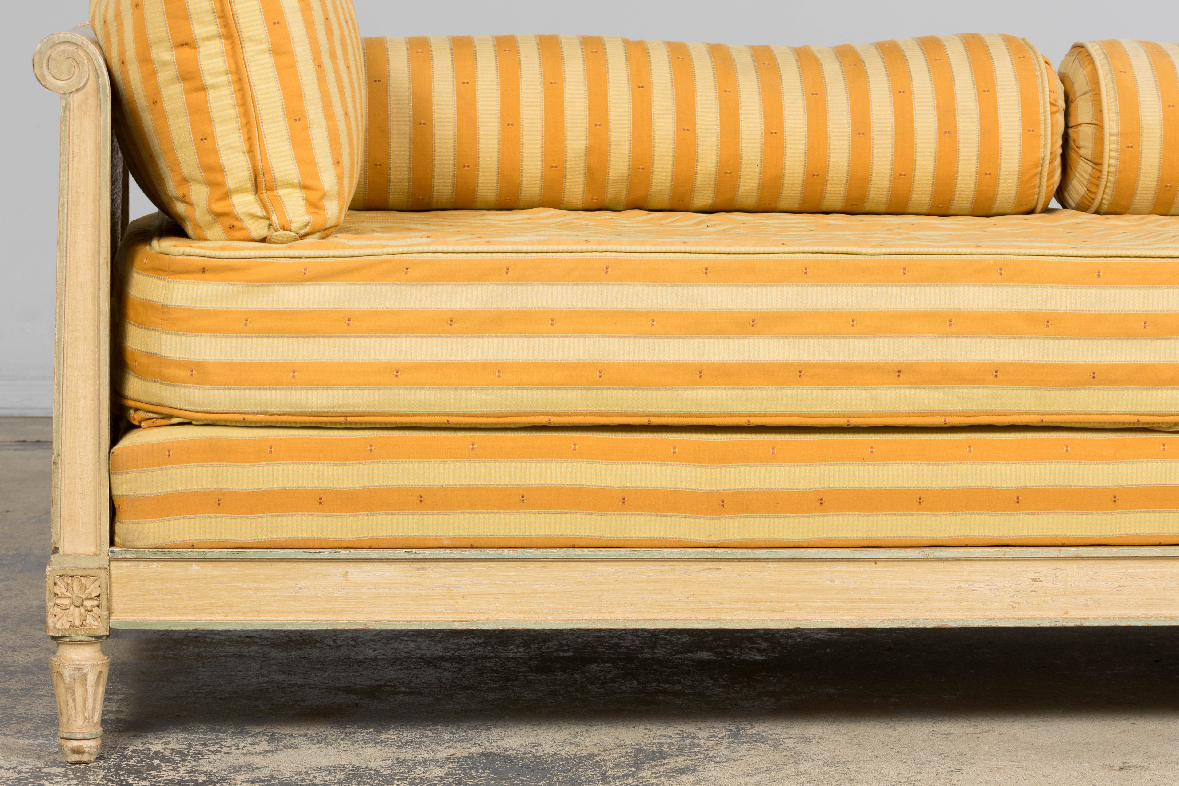 Early 20th Century French Louis XVI Style Painted Cane Daybed