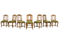 Early 20th Century French Louis XV Walnut Dining Chairs with Moss Green Mohair, Set of 8
