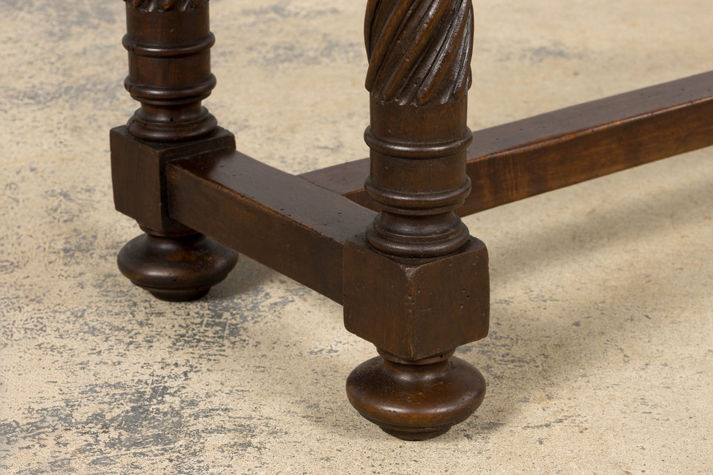 Early 20th Century Spanish Walnut Console Table with Barley Twist Legs