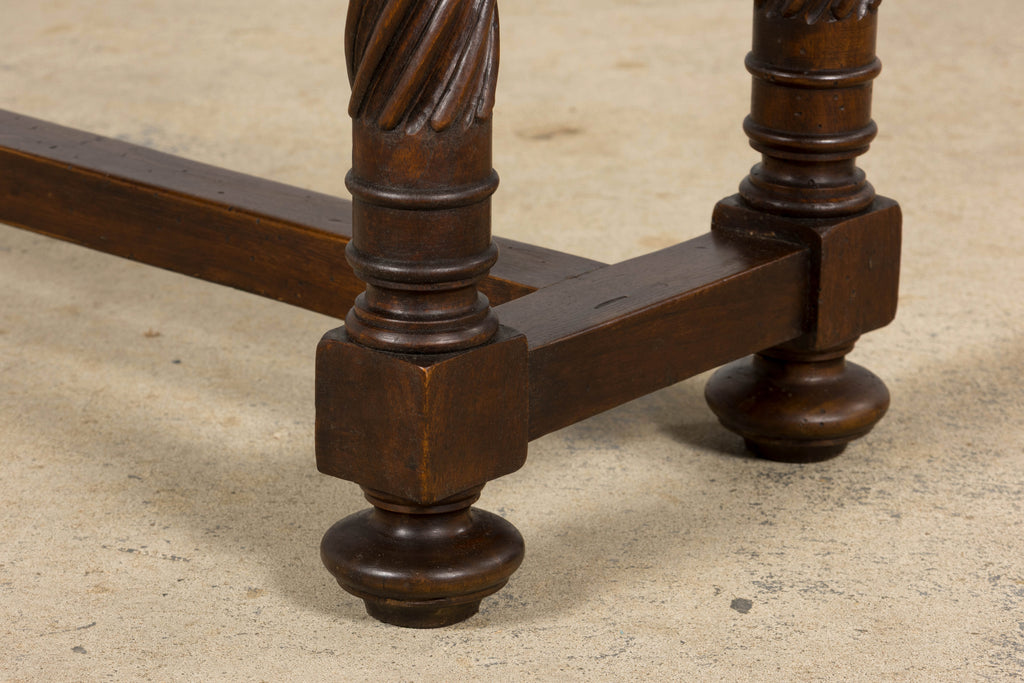 Early 20th Century Spanish Walnut Console Table with Barley Twist Legs