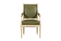 Early 20th Century French Louis XVI Style Painted Armchair in Olive Green