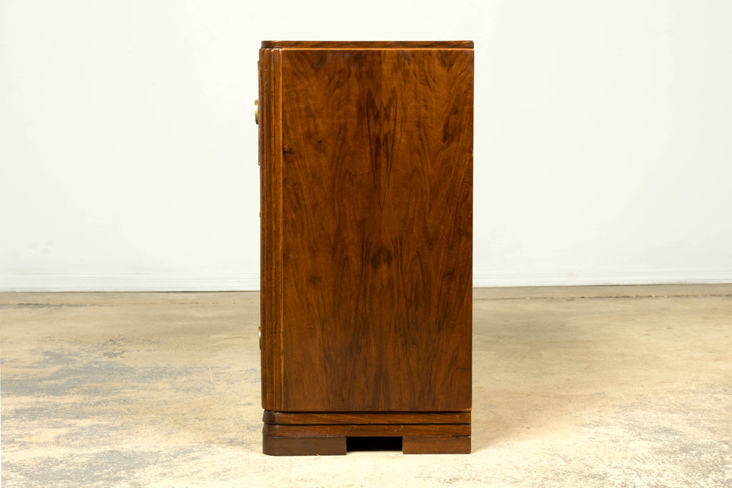 French Art Deco Geometric Walnut Commode by Mercier Frères, Paris, circa 1930