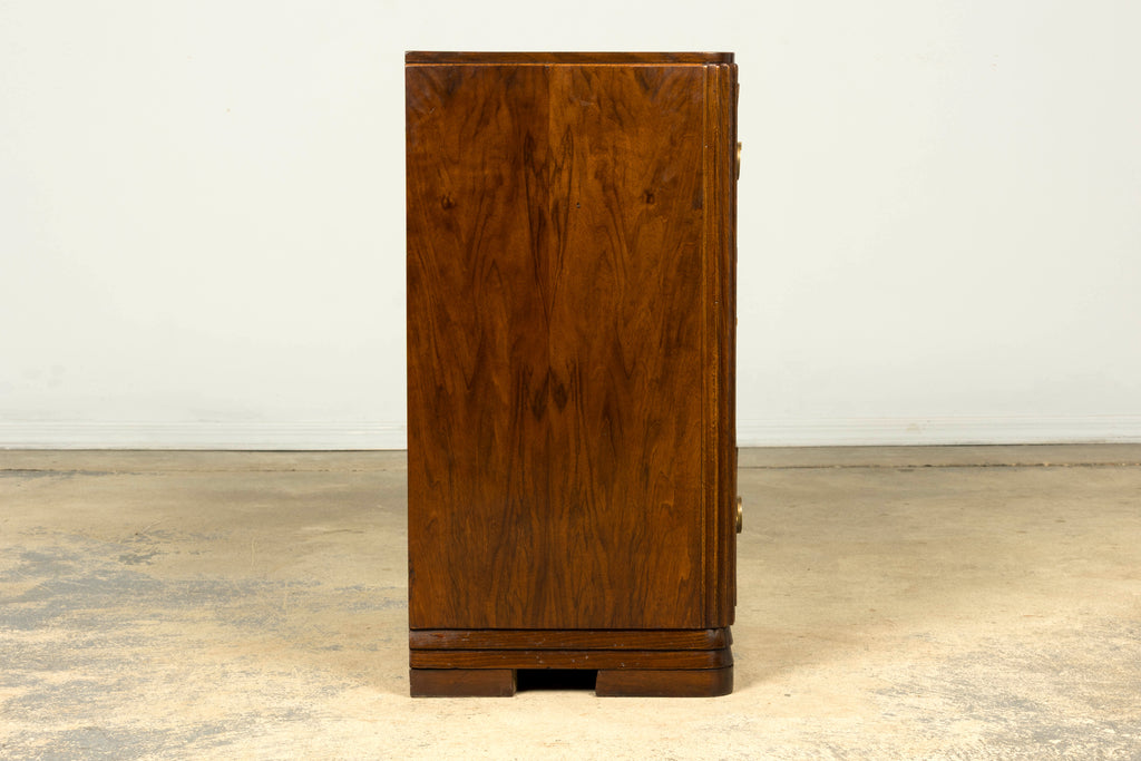 French Art Deco Geometric Walnut Commode by Mercier Frères, Paris, circa 1930