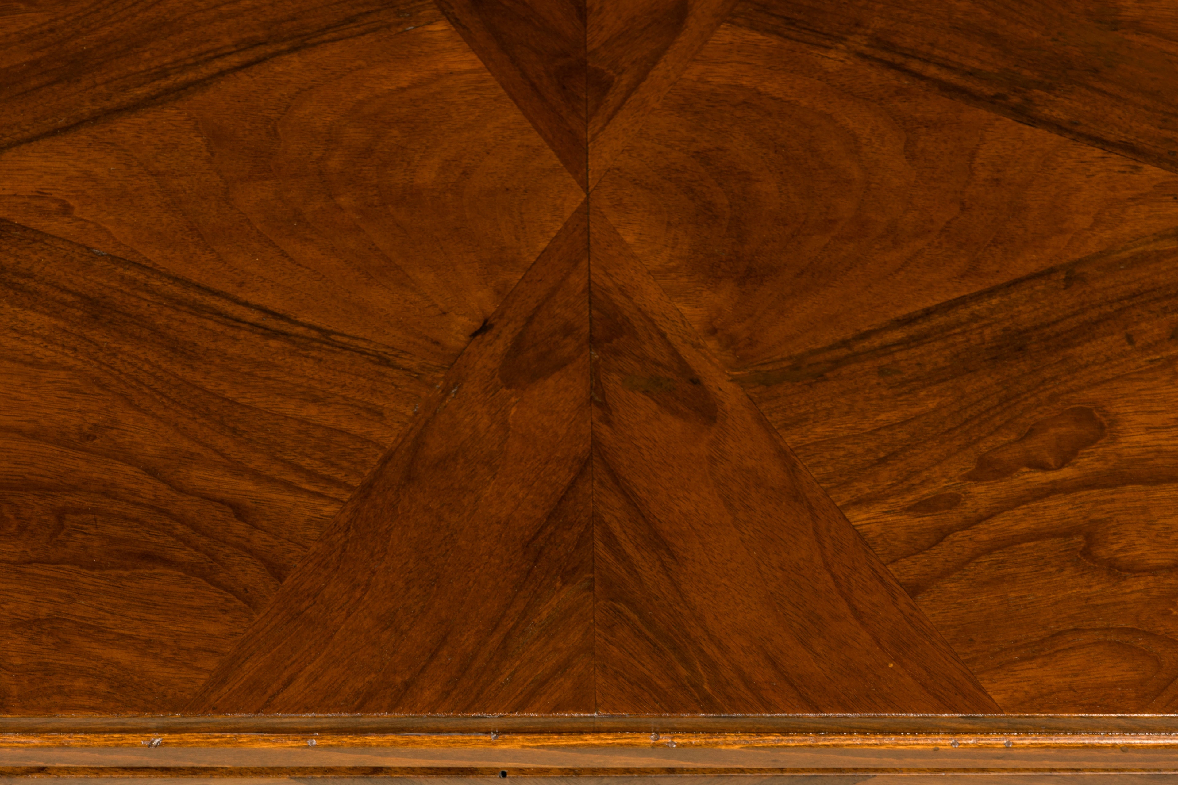 French Art Deco Geometric Walnut Commode by Mercier Frères, Paris, circa 1930