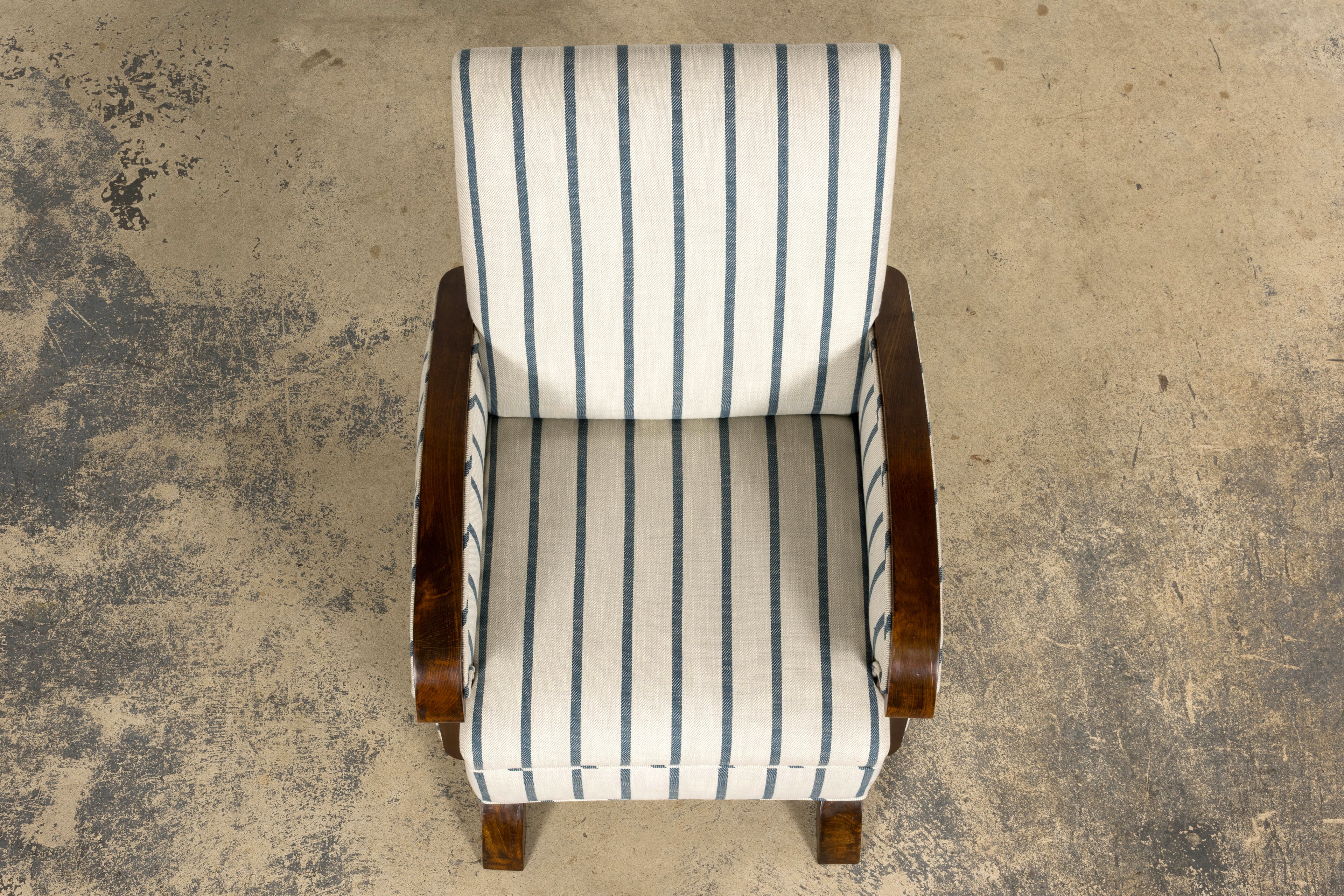 French Art Deco Walnut Armchair, Provence, France, 1930s