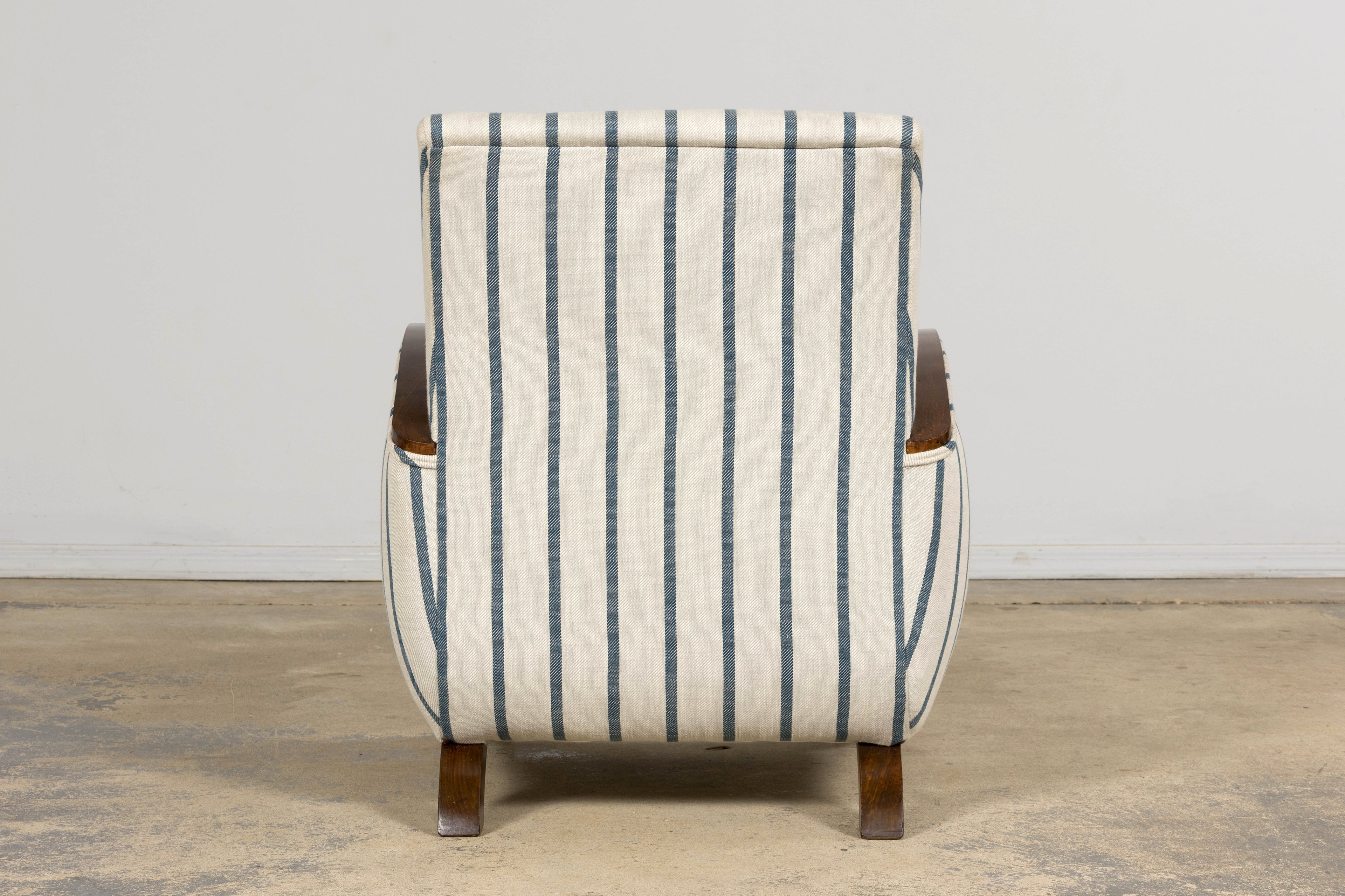 French Art Deco Walnut Armchair, Provence, France, 1930s
