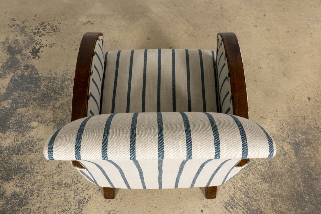French Art Deco Walnut Armchair, Provence, France, 1930s