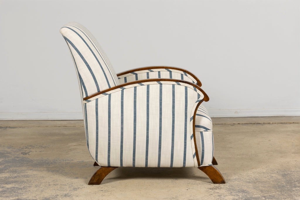 French Art Deco Walnut Armchair, Provence, France, 1930s