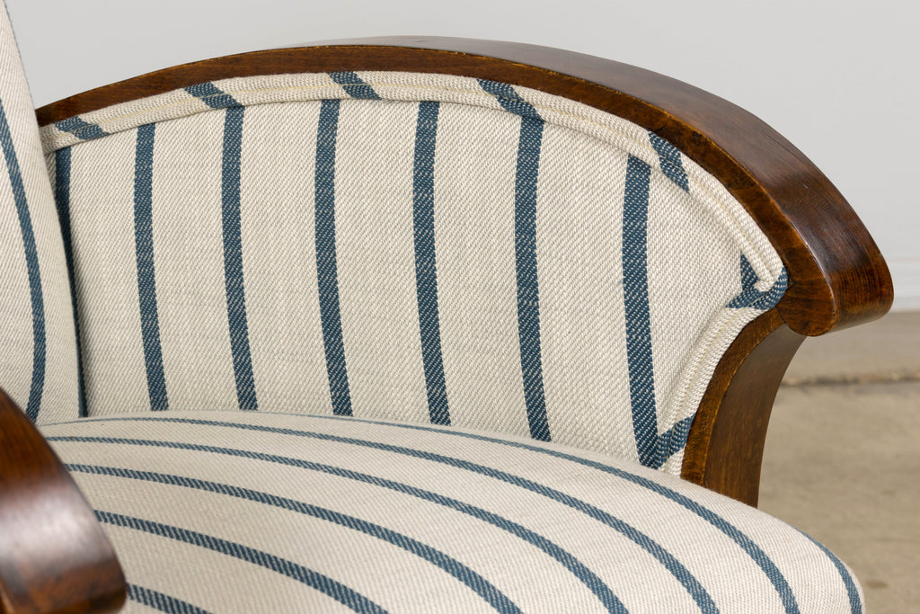 French Art Deco Walnut Armchair, Provence, France, 1930s