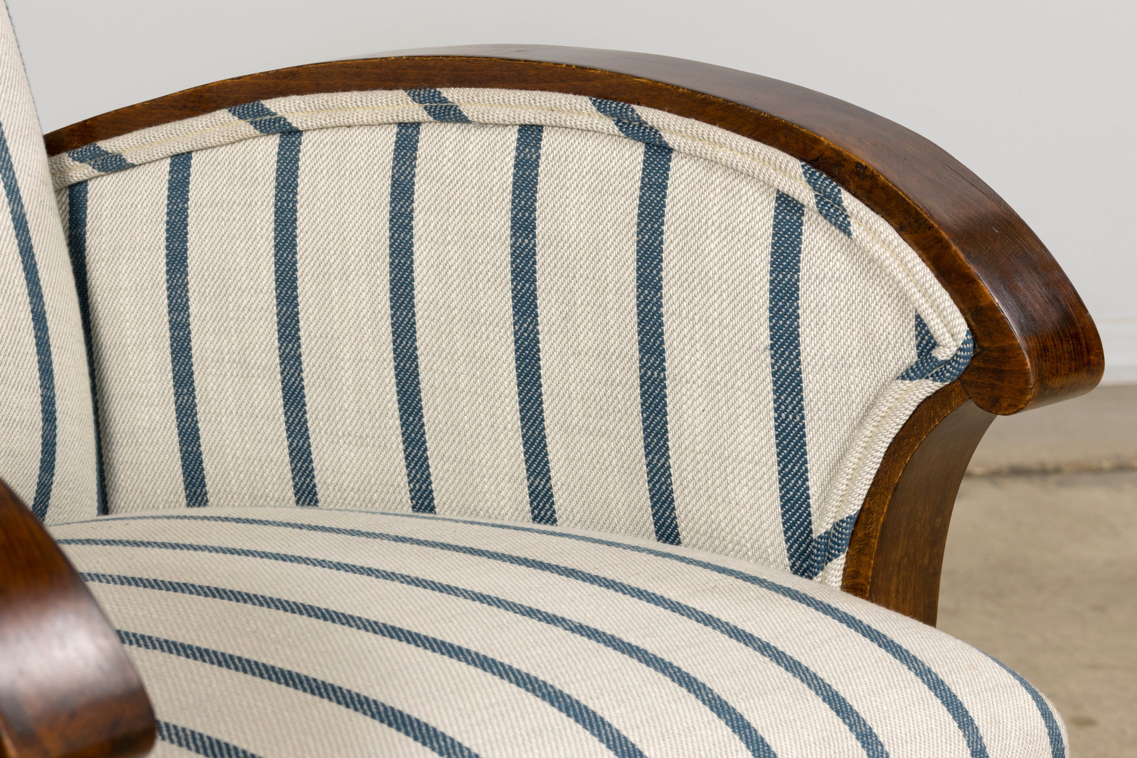 French Art Deco Walnut Armchair, Provence, France, 1930s