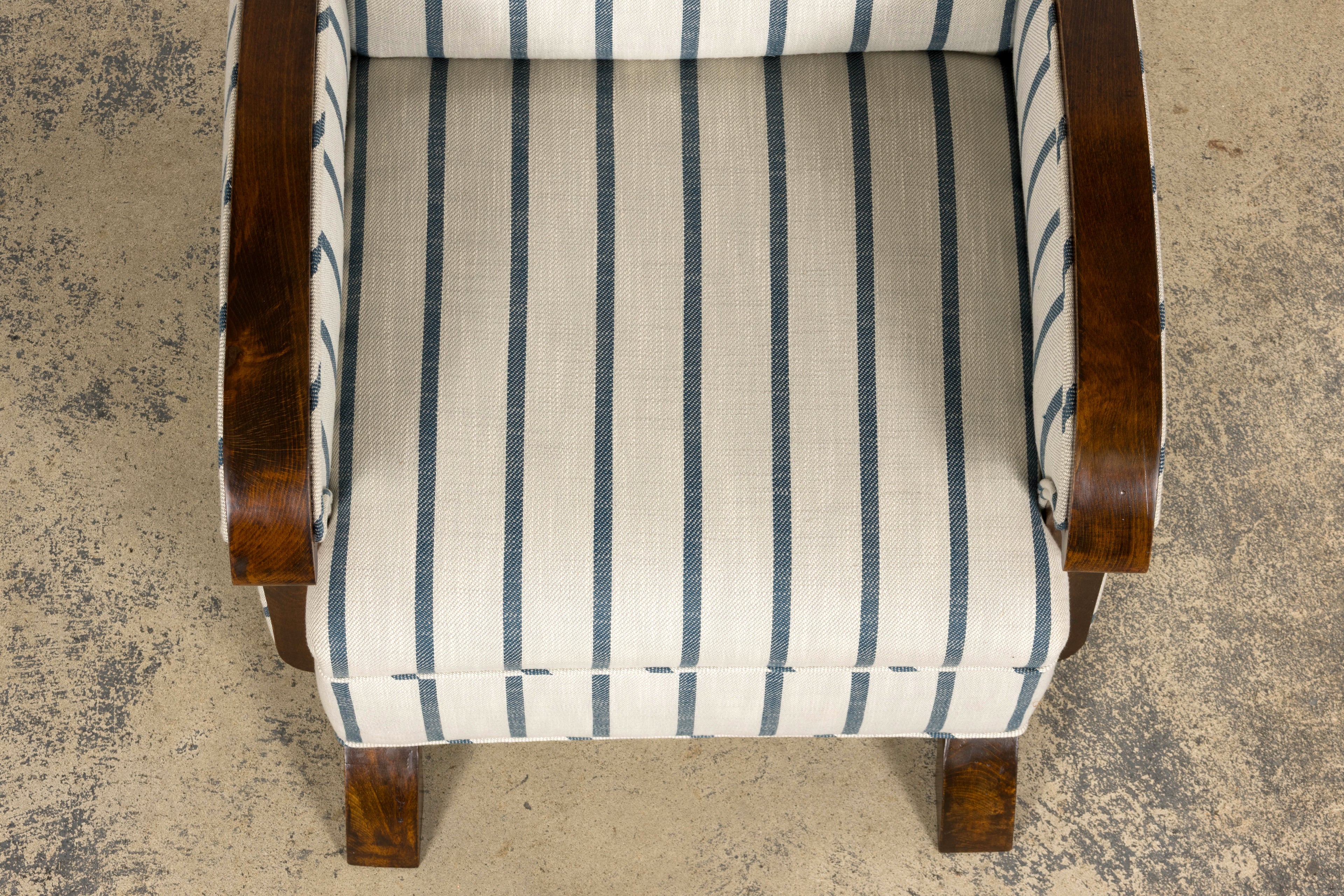 French Art Deco Walnut Armchair, Provence, France, 1930s