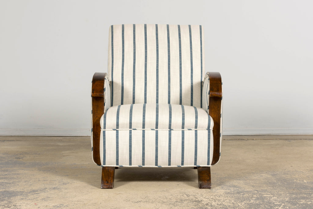 French Art Deco Walnut Armchair, Provence, France, 1930s