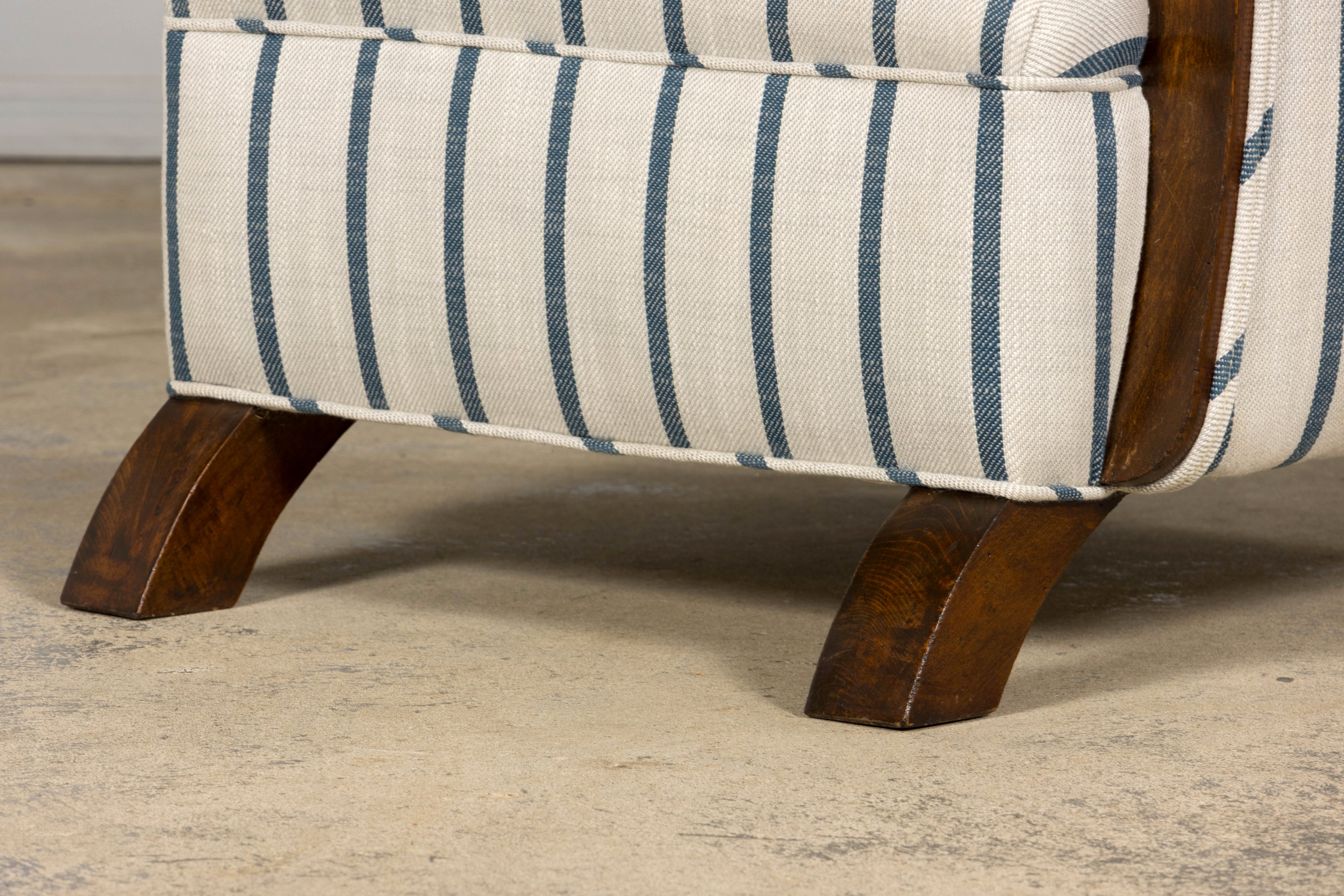 French Art Deco Walnut Armchair, Provence, France, 1930s