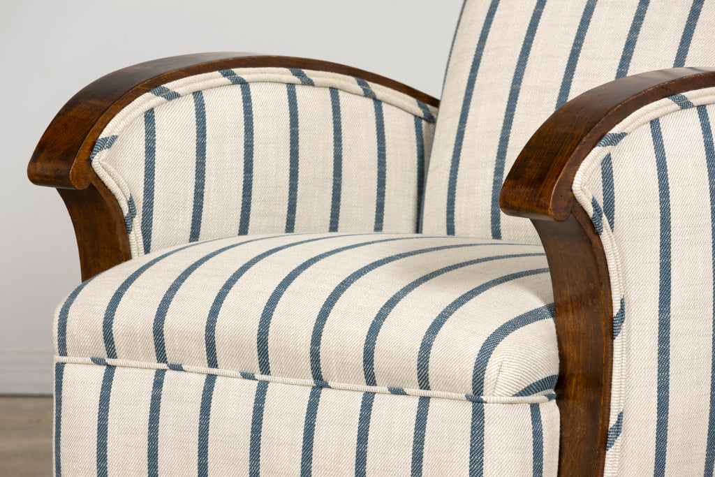 French Art Deco Walnut Armchair, Provence, France, 1930s
