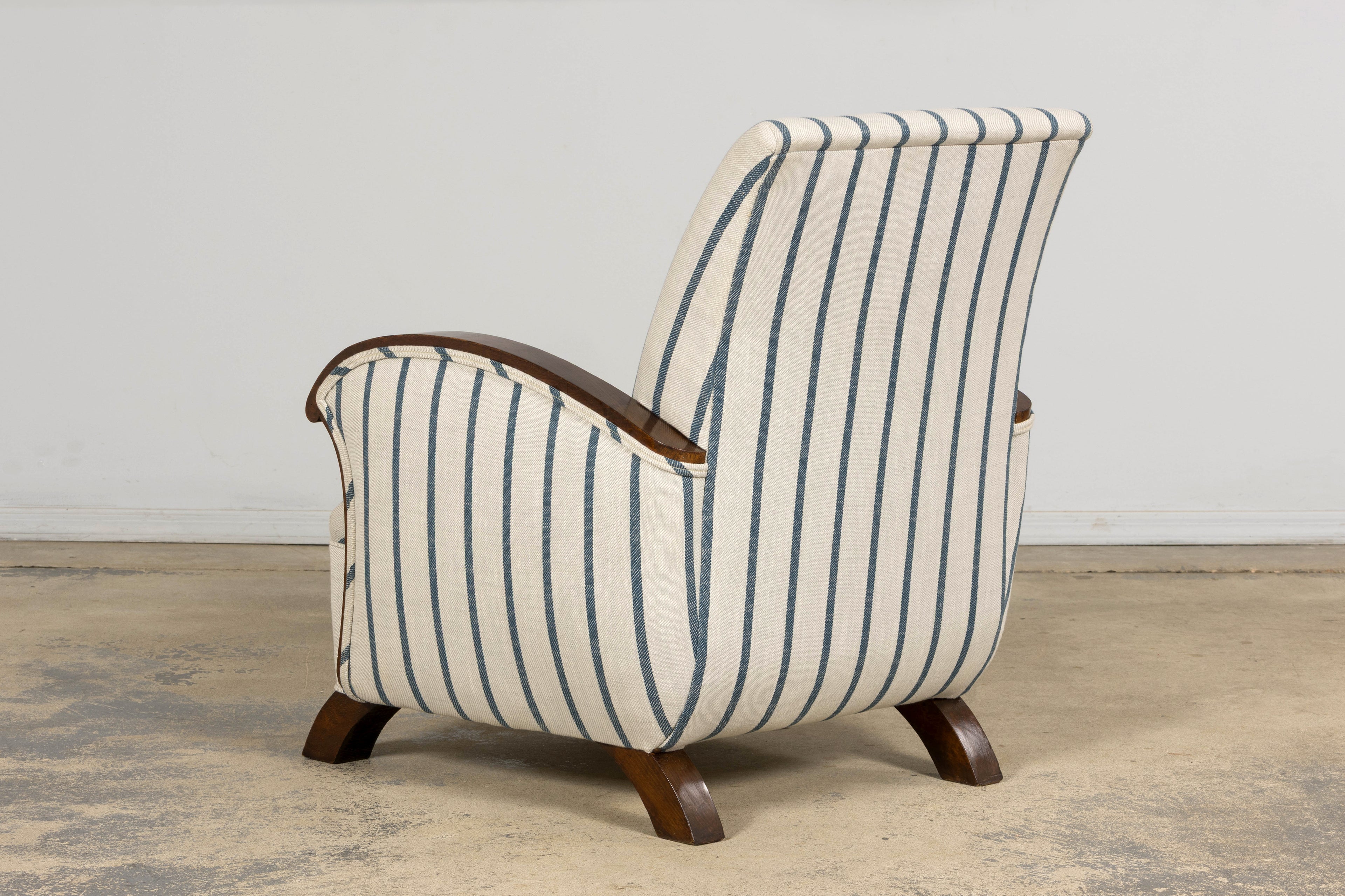 French Art Deco Walnut Armchair, Provence, France, 1930s
