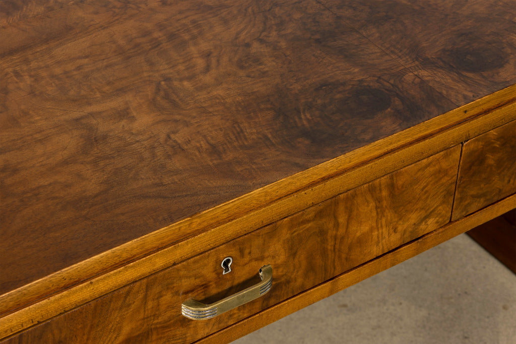 French Art Deco Walnut Writing Desk, Paris, Circa 1930