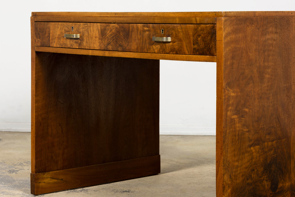 French Art Deco Walnut Writing Desk, Paris, Circa 1930